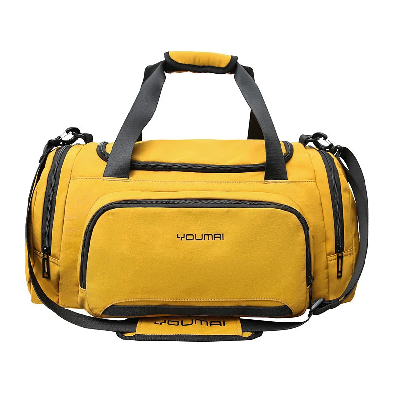 Sports Duffel Bag Spacious Compartment Separate Shoe Pockets Adjustable Shoulder Strap
