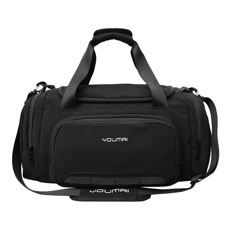 Sports Duffel Bag Spacious Compartment Separate Shoe Pockets Adjustable Shoulder Strap