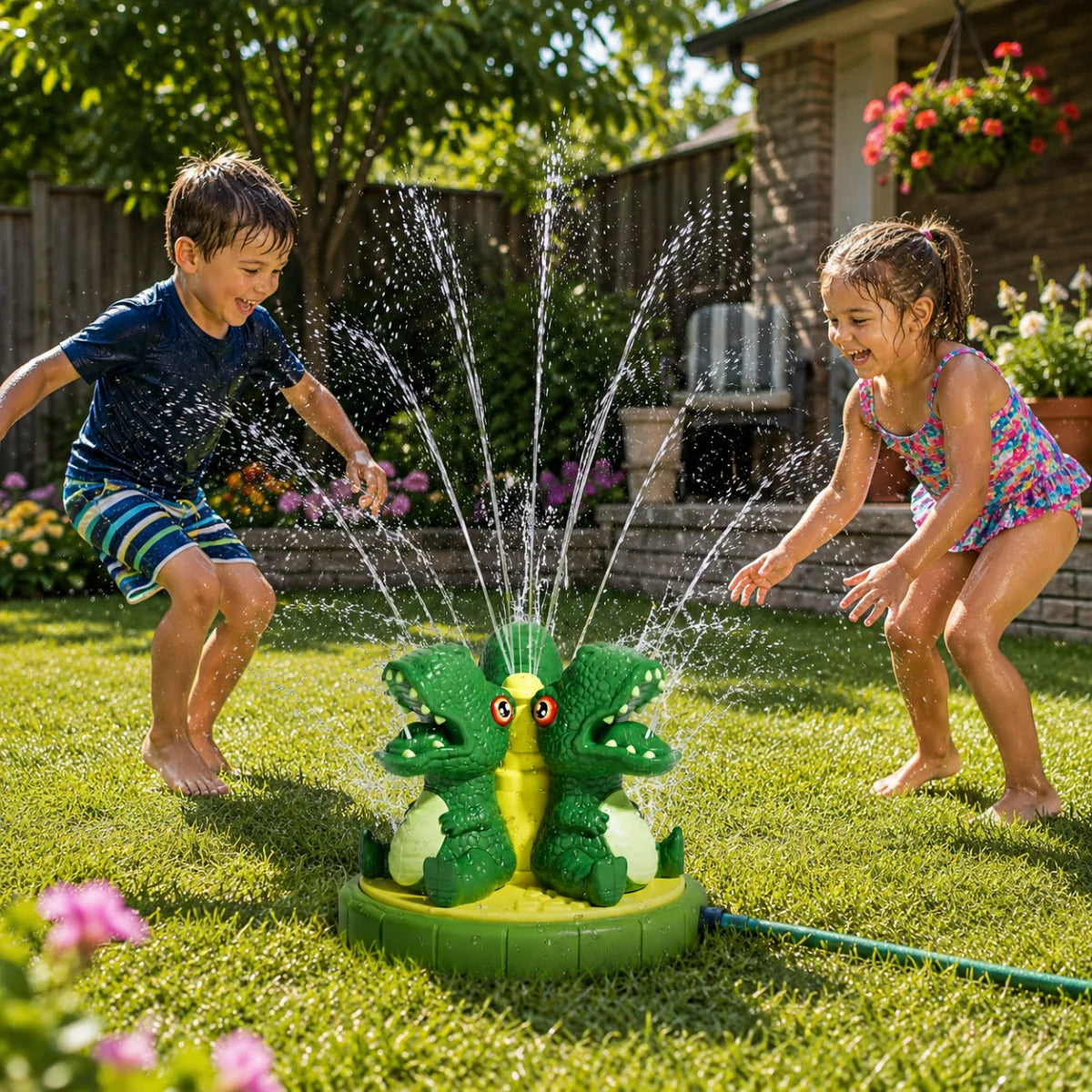 Sprinkler Dinosaur-Shaped Garden Hose Connection