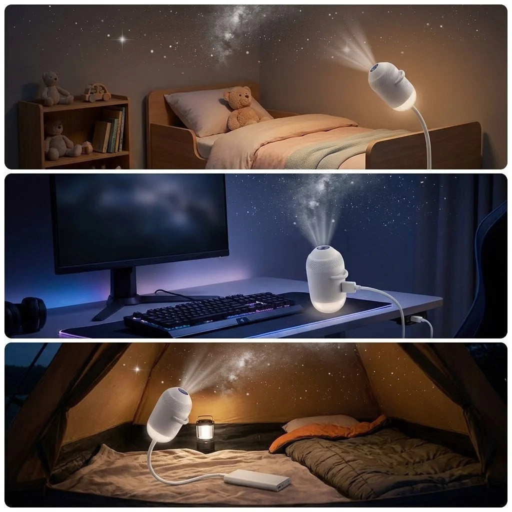 Starry Sky Projector USB Powered Adjustable Gooseneck 12 Patterns