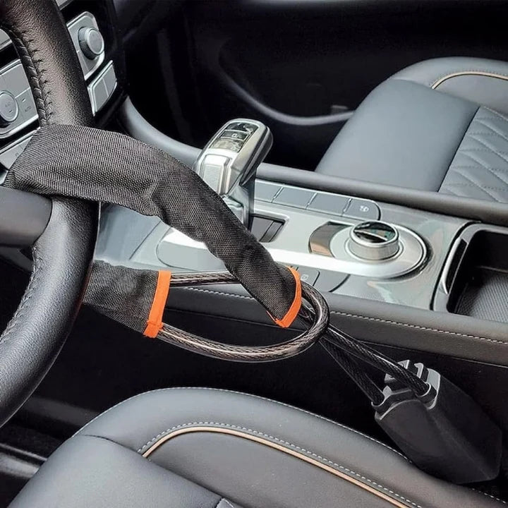 Steering Wheel Lock Dual-Locking Cut-Resistant Cable