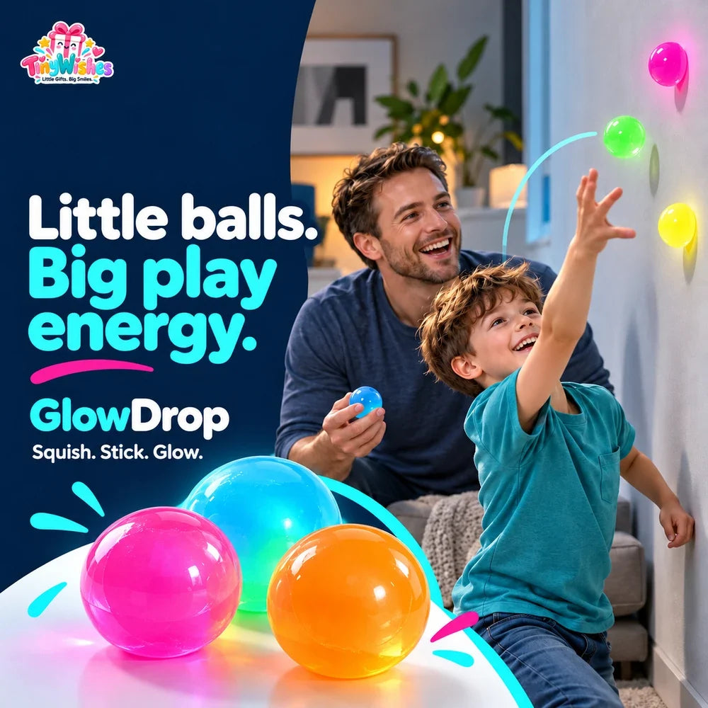 Sticky Toy Balls Glow In The Dark Tactile Sensory Play