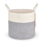 Storage Basket Handcrafted Cotton Rope Foldable Reinforced Handles
