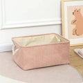 Storage Basket Linen Fabric Lightweight Wipe-Clean