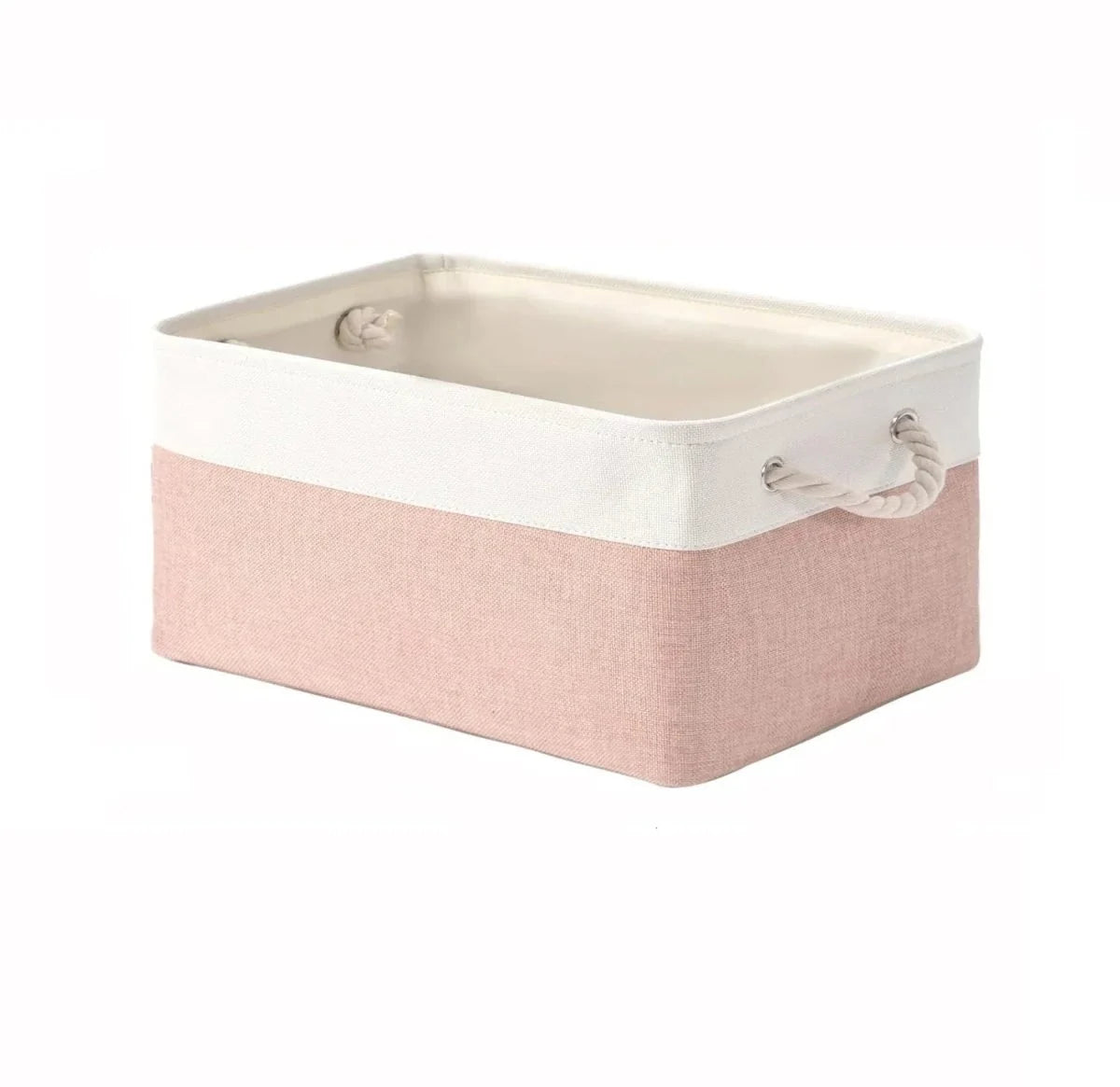 Storage Basket Linen Fabric Lightweight Wipe-Clean