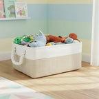 Storage Basket Linen Fabric Lightweight Wipe-Clean
