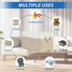 Storage Basket Linen Fabric Lightweight Wipe-Clean