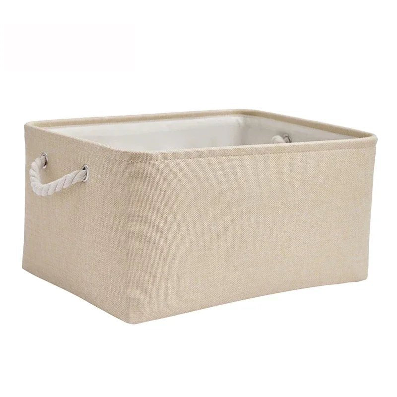 Storage Basket Linen Fabric Lightweight Wipe-Clean