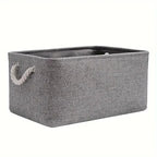 Storage Basket Linen Fabric Lightweight Wipe-Clean