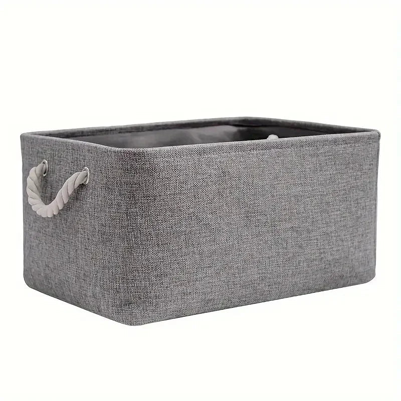 Storage Basket Linen Fabric Lightweight Wipe-Clean