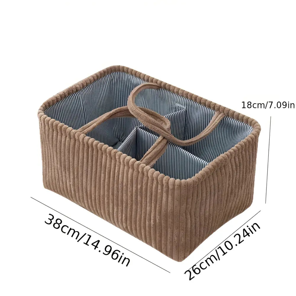 Storage Basket Multi-Compartment Polyester Carrying Handles