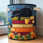 Storage Basket Quilted Animal Print Foldable Polyester Stands Upright