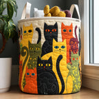 Storage Basket Quilted Animal Print Foldable Polyester Stands Upright