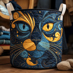 Storage Basket Quilted Animal Print Foldable Polyester Stands Upright