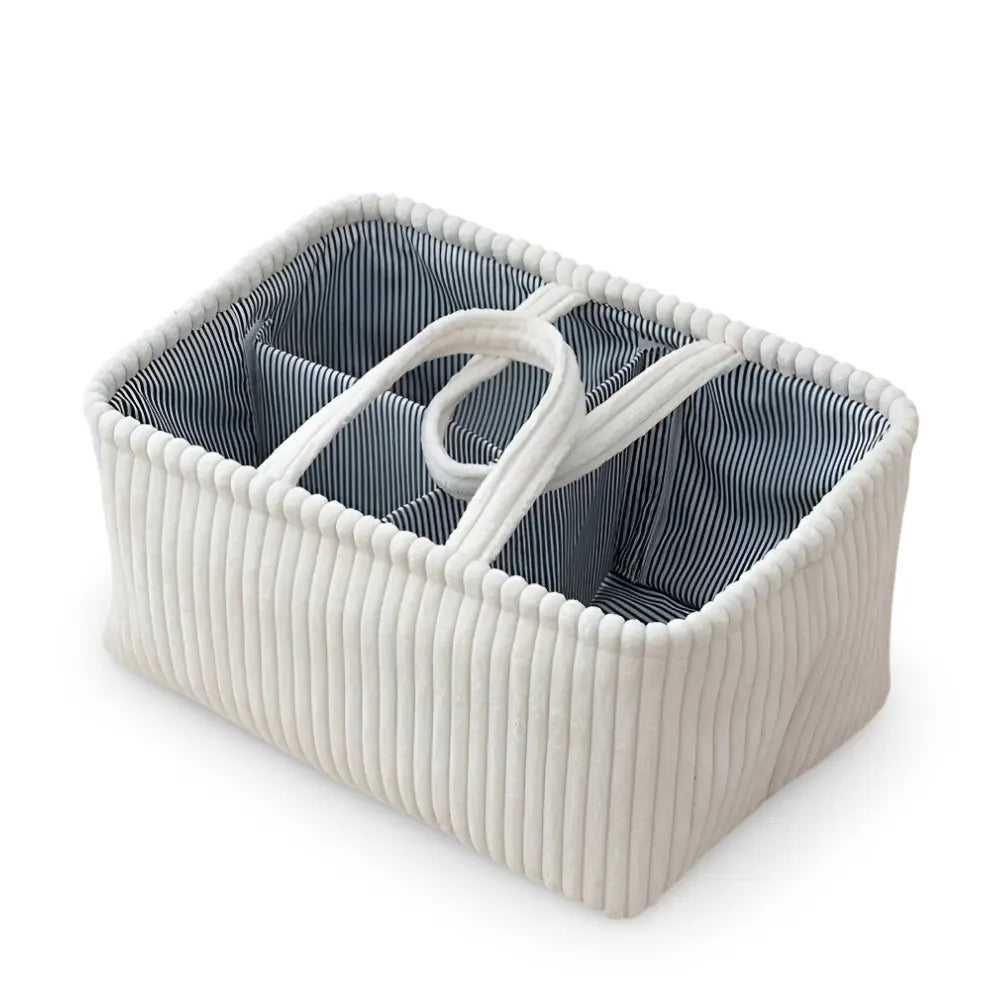 Storage Basket Striped Polyester Multi-Compartment