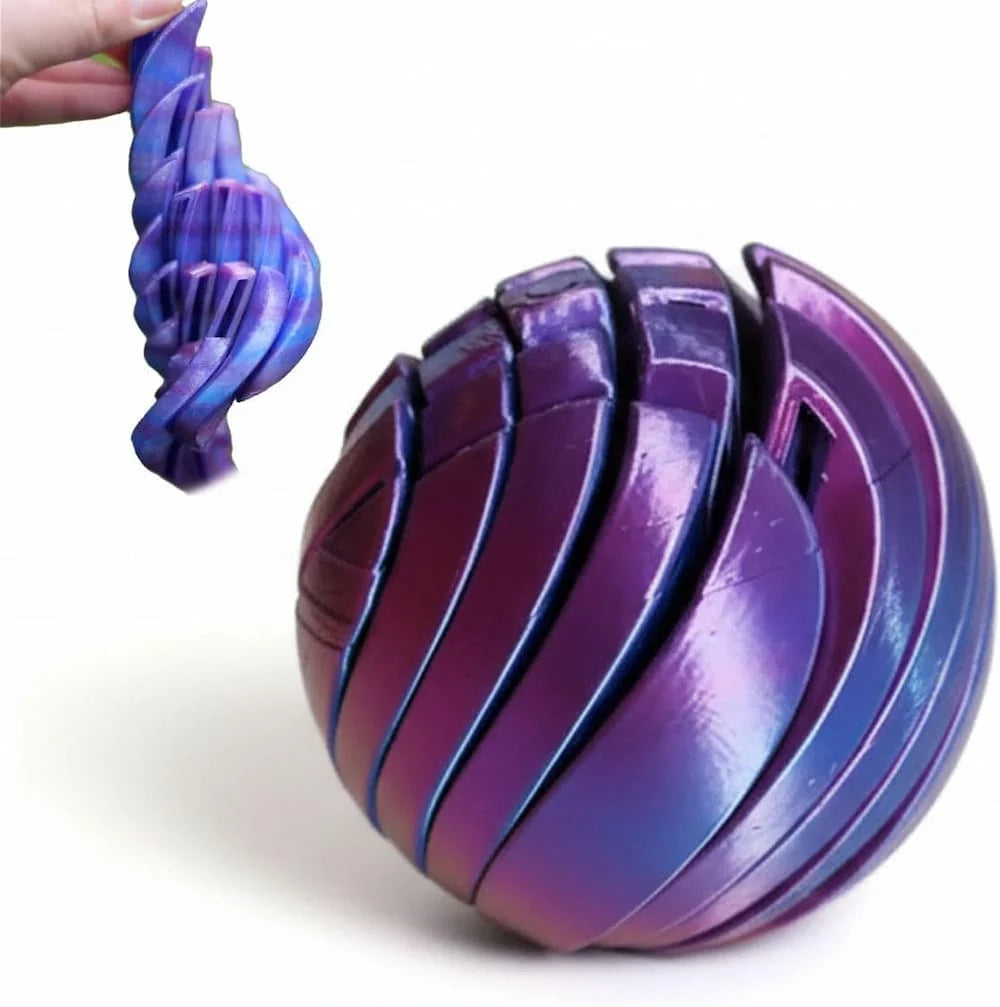 Stress Relief Ball Spiral-Textured Silicone Quiet & Pocket-Sized