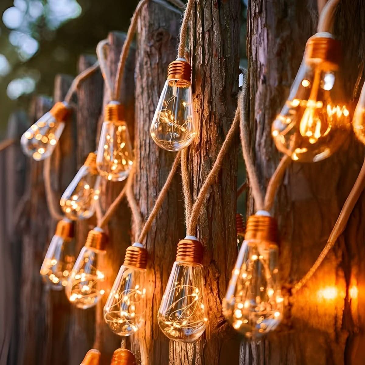 String Lights Clear Bulbs Warm LED Lighting