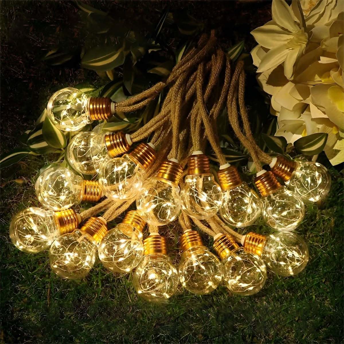 String Lights Clear Bulbs Warm LED Lighting