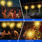 String Lights Solar Firework Effect Remote & Timer
