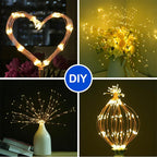 String Lights Solar Firework Effect Remote & Timer