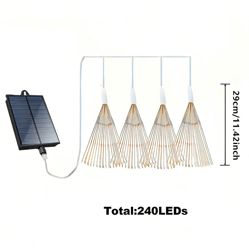 String Lights Solar Firework Effect Remote & Timer