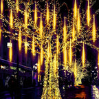 String Lights Solar Meteor Shower Adjustable Brightness