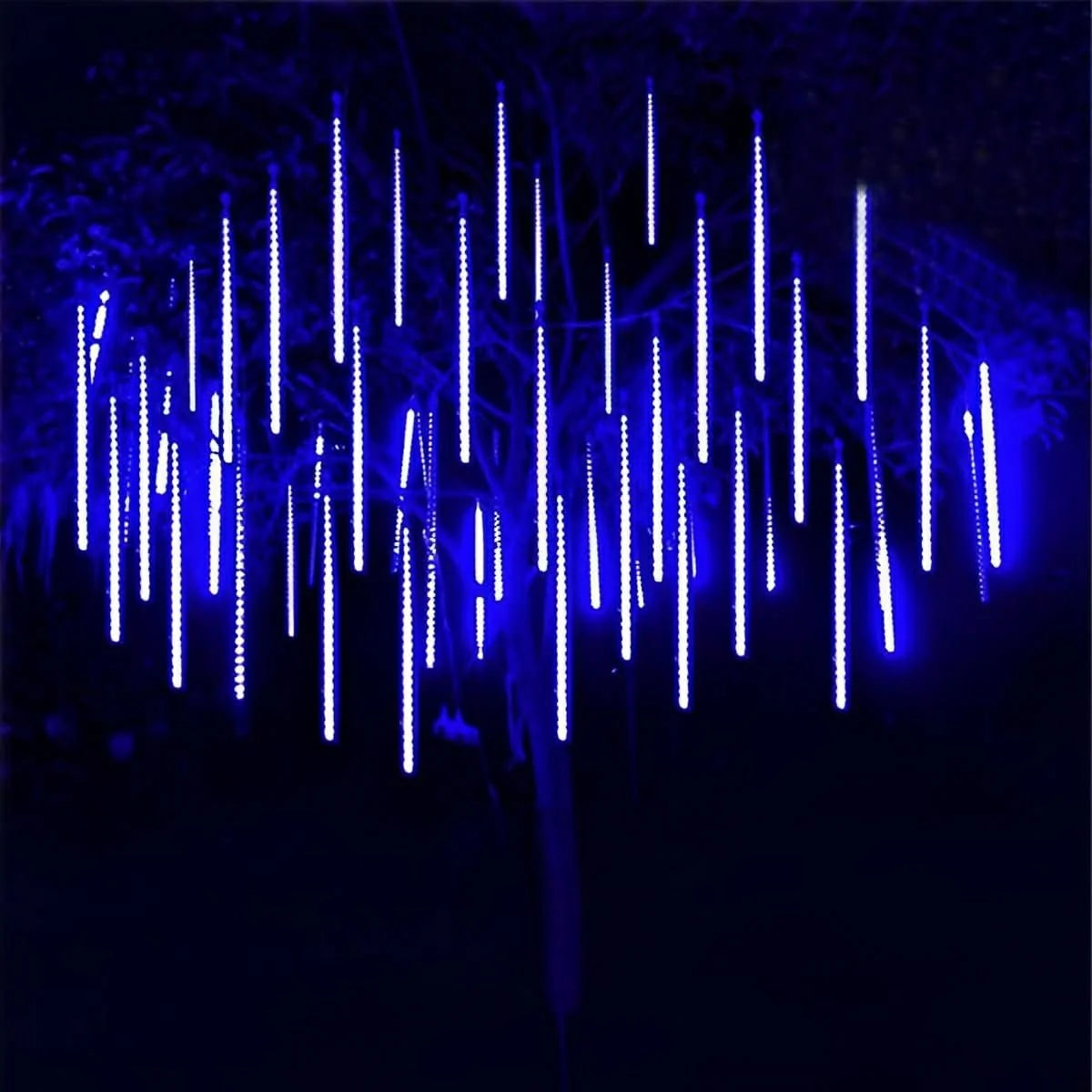 String Lights Solar Meteor Shower Adjustable Brightness