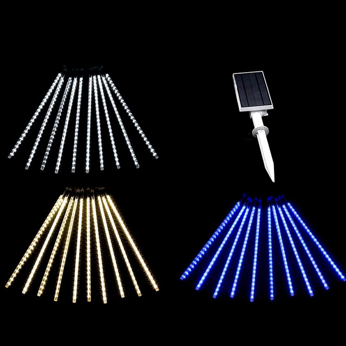 String Lights Solar Meteor Shower Adjustable Brightness