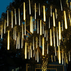 String Lights Solar Meteor Shower Adjustable Brightness