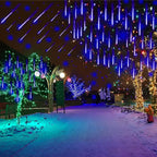 String Lights Solar Meteor Shower Adjustable Brightness