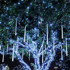String Lights Solar Meteor Shower Adjustable Brightness