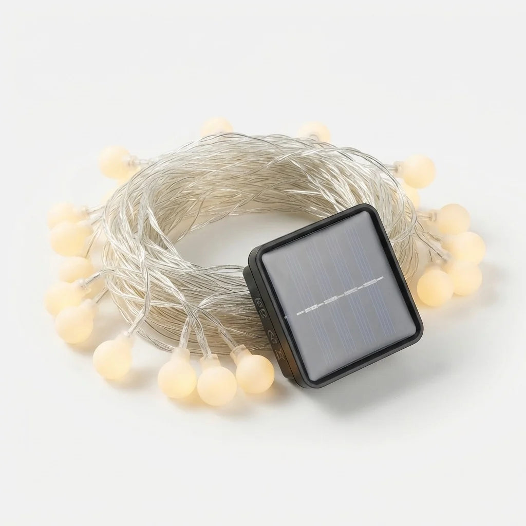 String Lights Solar Powered Auto Dusk Sensor IP65 Weatherproof