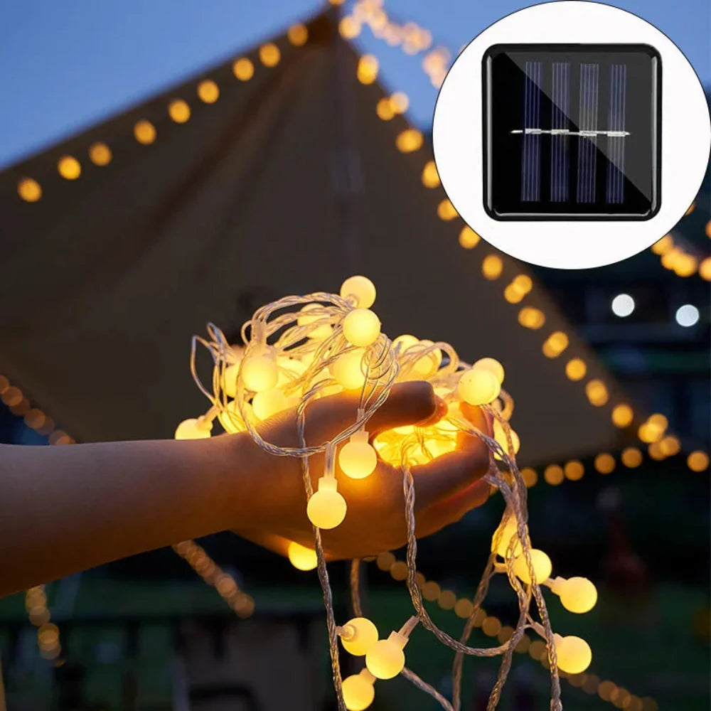 String Lights Solar Powered Auto Dusk Sensor IP65 Weatherproof