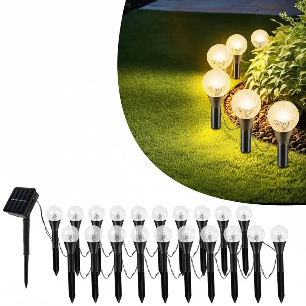 String Lights Solar-Powered Warm White 20 LEDs