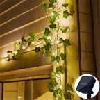 String Lights Solar Powered Warm White Floral & Leaf