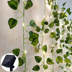 String Lights Solar Powered Warm White Floral & Leaf