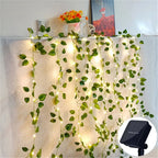 String Lights Solar Powered Warm White Floral & Leaf
