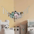 Stuffed Animal Storage Net Handwoven Cotton Rope Wall-Mounted