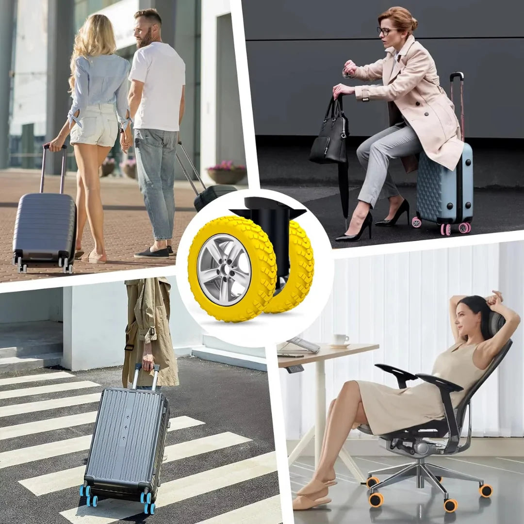Suitcase Wheel Covers Silicone Noise-Reducing Set of 8