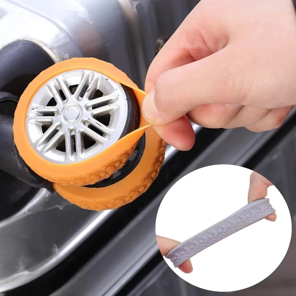 Suitcase Wheel Covers Silicone Noise-Reducing Set of 8