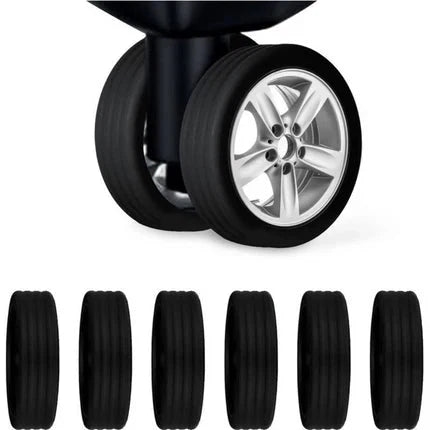 Suitcase Wheel Covers Silicone Noise-Reducing Set of 8