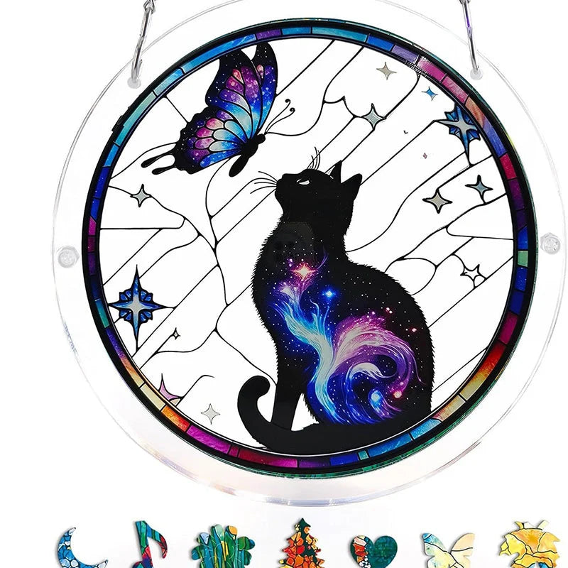Sun Catcher Round Shatterproof Acrylic & Metal Chain