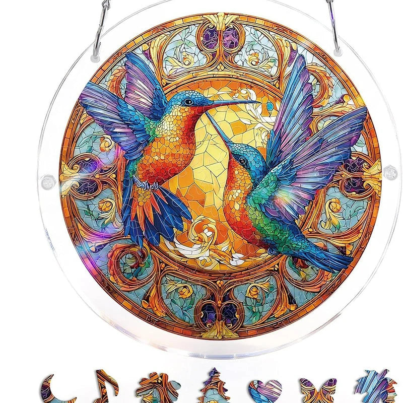 Sun Catcher Round Shatterproof Acrylic & Metal Chain