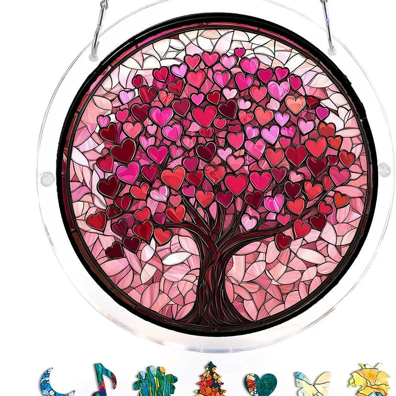 Sun Catcher Round Shatterproof Acrylic & Metal Chain