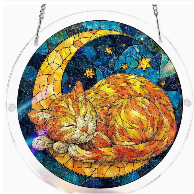Sun Catcher Round Shatterproof Acrylic & Metal Chain