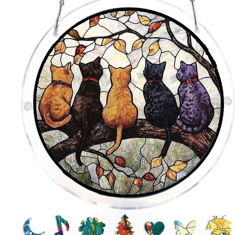 Sun Catcher Round Shatterproof Acrylic & Metal Chain