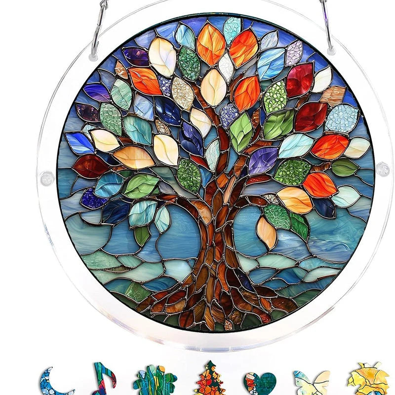 Sun Catcher Round Shatterproof Acrylic & Metal Chain