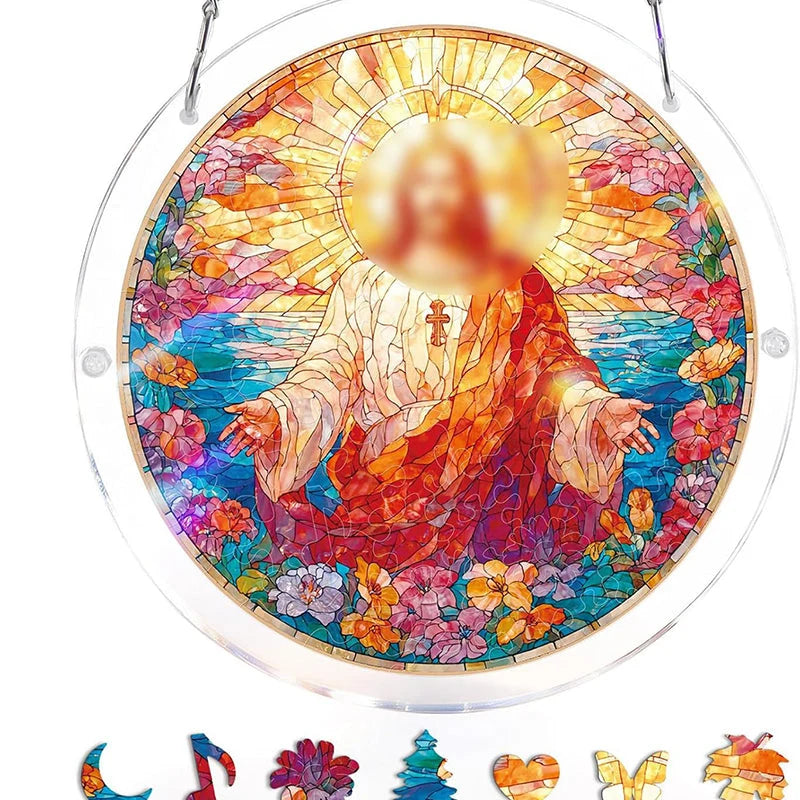 Sun Catcher Round Shatterproof Acrylic & Metal Chain