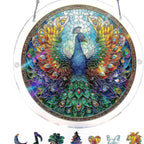 Sun Catcher Round Shatterproof Acrylic & Metal Chain