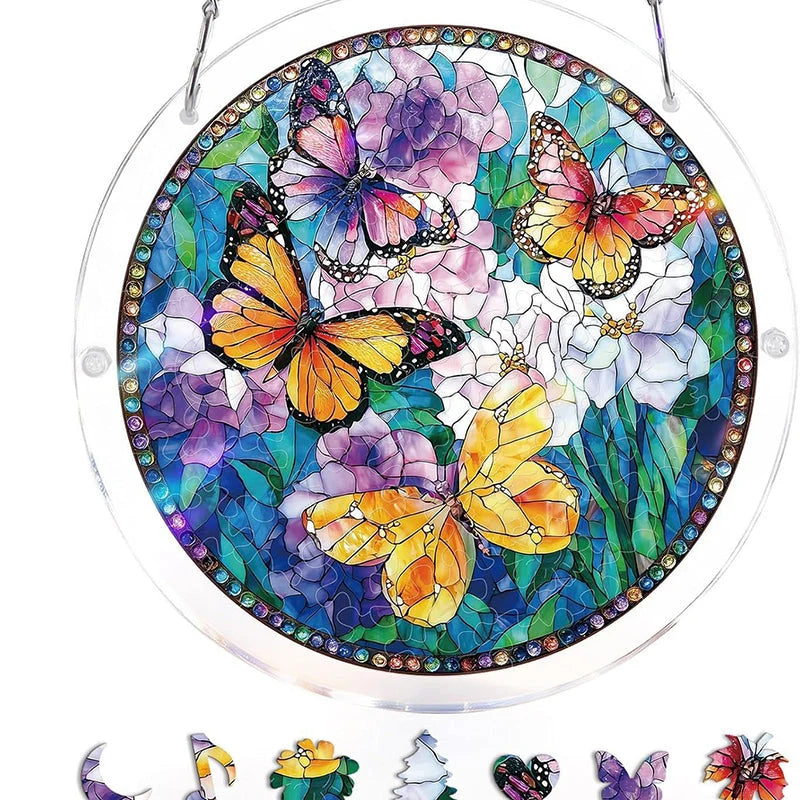 Sun Catcher Round Shatterproof Acrylic & Metal Chain